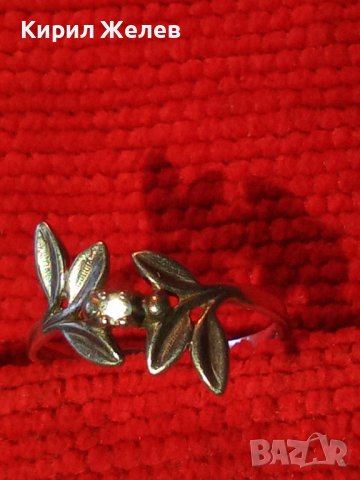 ФЛОРАЛЕН НЕЖЕН БЕЛ ЕПОК СТИЛ СРЕБЪРЕН АРТ ПРЪСТЕН с ИНКРУСТИРАН СКЪПОЦЕНЕН ЦИРКОН 17637, снимка 3 - Антикварни и старинни предмети - 31557471