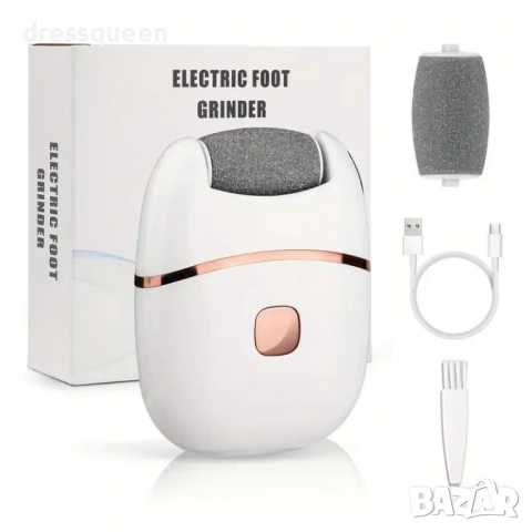 4825 Електрическа пила за пети в Бяло и Розово злато – Професионален педикюр у дома, 2 глави, USB за, снимка 7 - Електрически пили за пети - 53663852