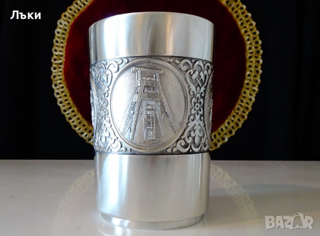Чаша,халба от калай в чест на Миньорите. , снимка 6 - Антикварни и старинни предмети - 39967991