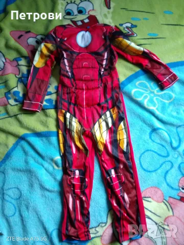 Интересен двоен маскараден костюм Железния човек/Капитан Америка с мускули, снимка 1