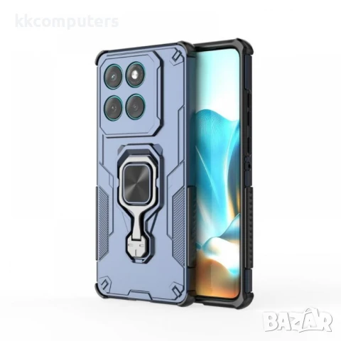 Motorola Edge 60 5G / 60 Fusion 5G Удароустойчив WANLONFENG PC TPU Back Cover/ Ring Holder with Temp, снимка 3 - Калъфи, кейсове - 50736452