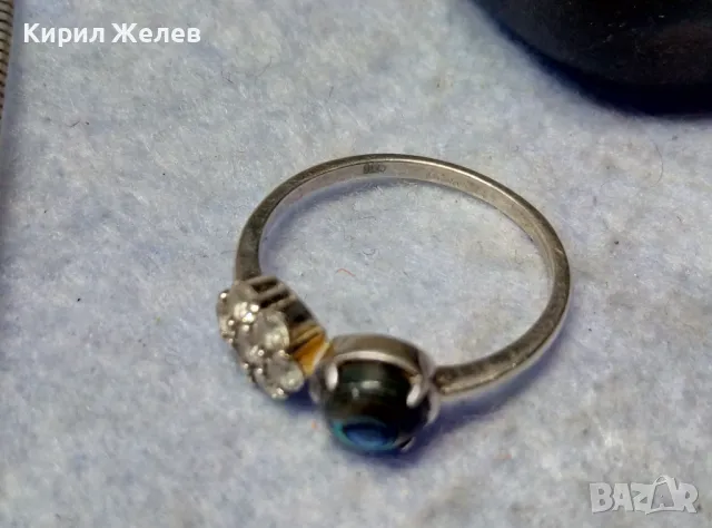 ПРЕКРАСЕН ФИН СКЪПОЦЕНЕН СРЕБЪРЕН ПРЪСТЕН СРЕБРО 925 с КРАЛСКИ СЕДЕФ и ЦИРКОНИ ЮВЕЛИРНА РАБОТА 48239, снимка 9 - Пръстени - 49757388