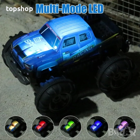 Чисто нова с 2 батерии кола амфибия с дистанционно управление, офроуд RC кола, въртяща се на 360° RC, снимка 5 - Коли, камиони, мотори, писти - 52048652