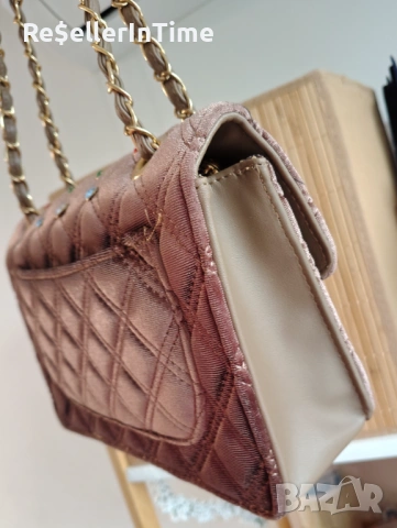 Нова чанта с кристали, в кафяво, плюс подарък гривна, снимка 5 - Чанти - 53383104