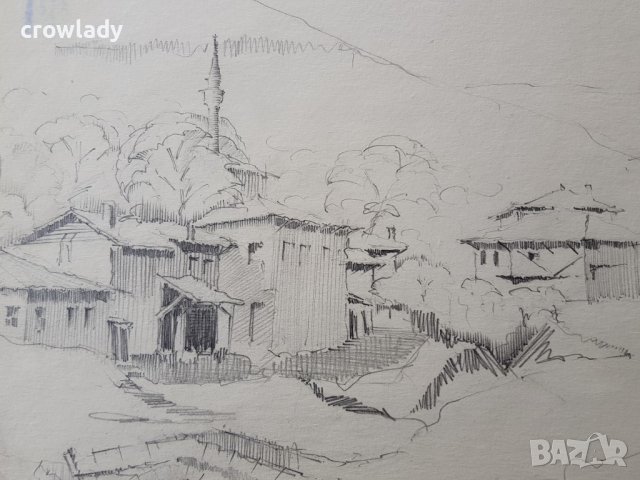 Майсторска рисунка Тома Петров(1908-1972) Стария Шумен 1946година , снимка 5 - Картини - 36003932