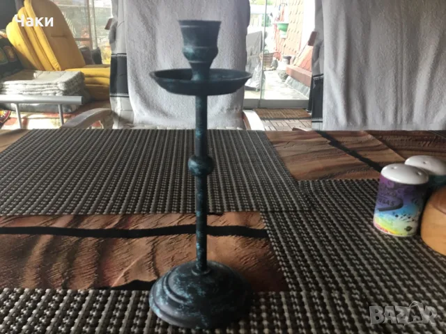 свещник месинг 12 € запазен, снимка 2 - Декорация за дома - 56211449