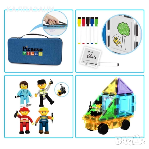 Picasso STEAM Магнитен конструктор в куфарче 100 части PB01, снимка 6 - Конструктори - 52090115