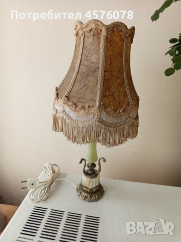 ретро мраморни и дървена лампа, снимка 10 - Лампиони - 53615457