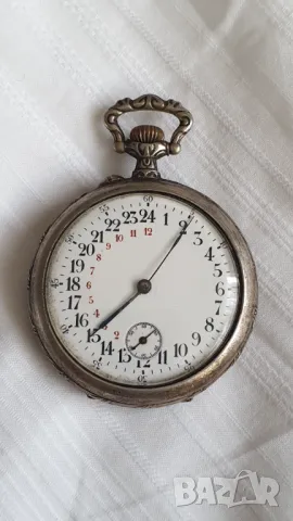 МНОГО РЯДЪК швейцарски уникален джобен часовник с 24-часов циферблат, около 1905 г., снимка 11 - Антикварни и старинни предмети - 47980718