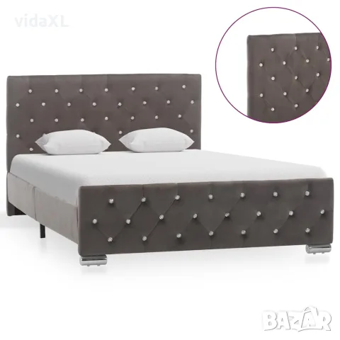 vidaXL Рамка за легло, сива, текстил, 120x200 см, снимка 2 - Спални и легла - 56146510