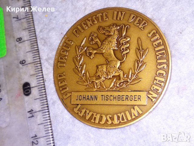 JOHANN TISCHBERGER РЯДЪК НАГРАДЕН КРАСИВ ДВУСТРАНЕН КОЛЕКЦИОНЕРСКИ БРОНЗОВ ПЛАКЕТ 38548, снимка 13 - Антикварни и старинни предмети - 41512140