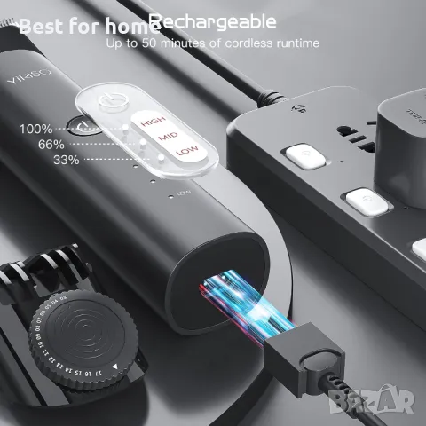 Мъжки тример за брада, коса с кабел/без кабел  YIRISO, снимка 5 - Тримери - 50390791