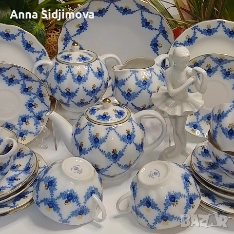 Руски порцелан ЛФЗ сервиз за чай , снимка 9 - Сервизи - 53087326