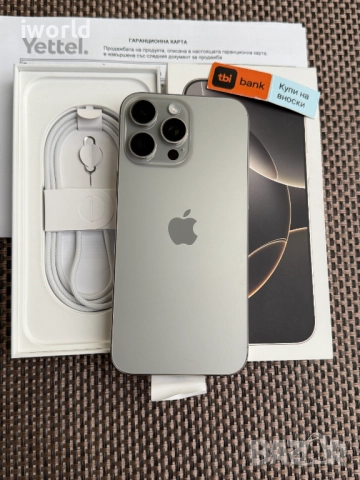 НОВ‼️ Гаранция‼️ iPhone 16 PRO MAX ⚠️Лизинг от 78лв/м ⚠️ 256 Natural titanium, снимка 5 - Apple iPhone - 52576021