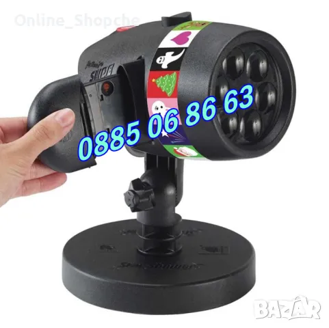 Коледен прожектор с 12 празнични слайдове, прожектор с коледни фигурки, снимка 2 - Декорация за дома - 48094072