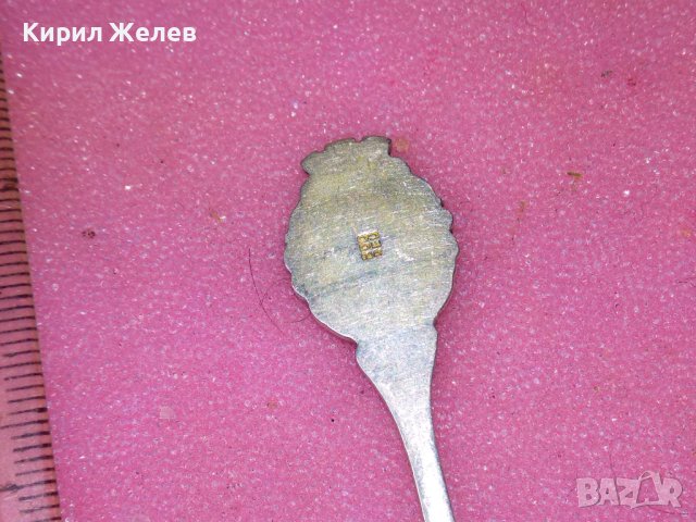 BACHARACH СТАРА НЕМСКА КОЛЕКЦИОНЕРСКА ЕМАЙЛИРАНА СРЕБЪРНА ЛЪЖИЧКА За КАФЕ СРЕБРО 800 REU ПРОБА 42991, снимка 5 - Колекции - 44375245