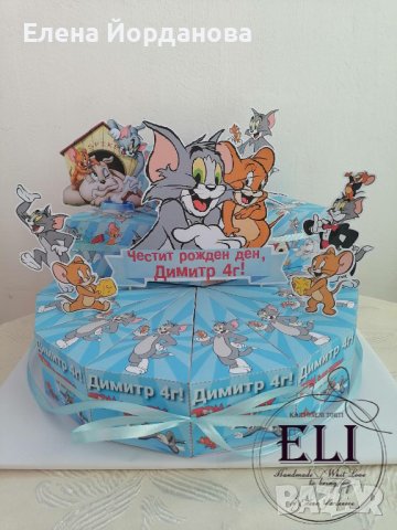 Картонена торта Том и Джери, снимка 3 - Други - 44489545