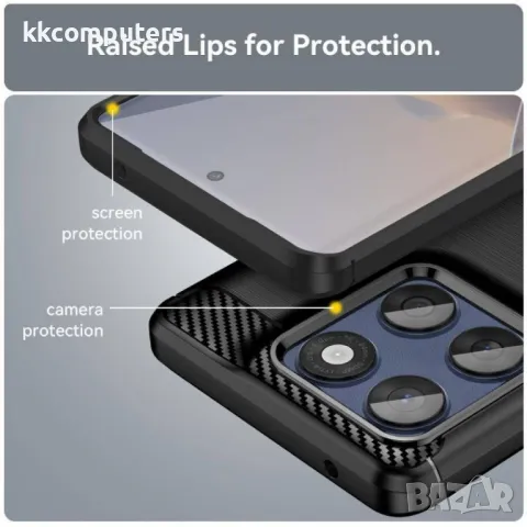 Motorola Edge 60 Fusion Удароустойчив Carbon Fiber Калъф и Протектор, снимка 8 - Калъфи, кейсове - 50078321