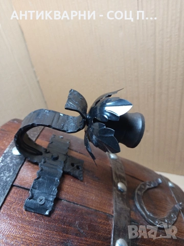 Комплект Стари Ръчно Изработени Стенни Лампи От Старо Дъбово Буре. Номер 611., снимка 8 - Антикварни и старинни предмети - 53224391