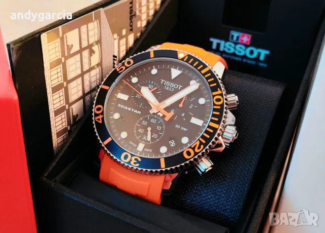 TISSOT SEASTAR 1000 CHRONOGRAPH мъжки часовник хронограф T120.417.17.051.01 КАТО НОВ кутия комплект, снимка 5 - Мъжки - 47763069