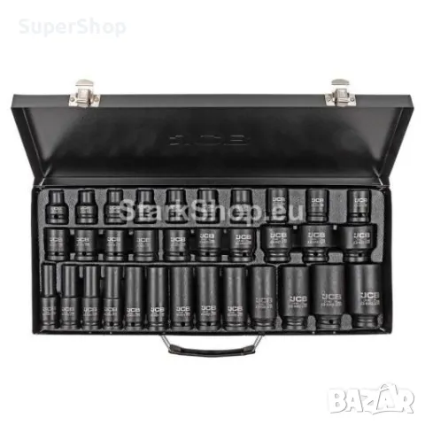 Професионални Ударни Вложки 33части 1/2″ JCB + Дълбоки Вложки / Камъни 4333-5MPB, снимка 3 - Гедорета - 50221557