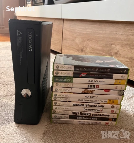 Xbox 360 Slim 250GB + 12 игри, снимка 1