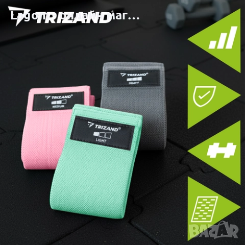 Комплект ластици за тренировка – 3 броя еластични ленти, 3 нива на съпротивление Trizand, снимка 7 - Фитнес уреди - 52689088