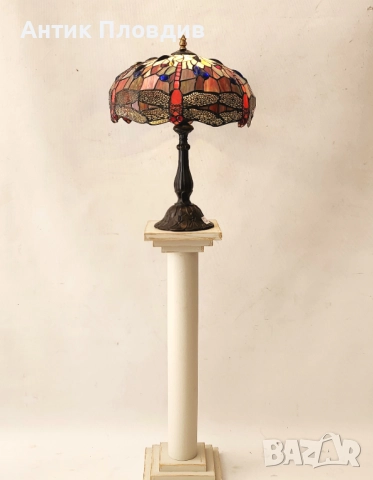 Настолна лампа Tiffany стил с витражен абажур, снимка 3 - Настолни лампи - 51656551