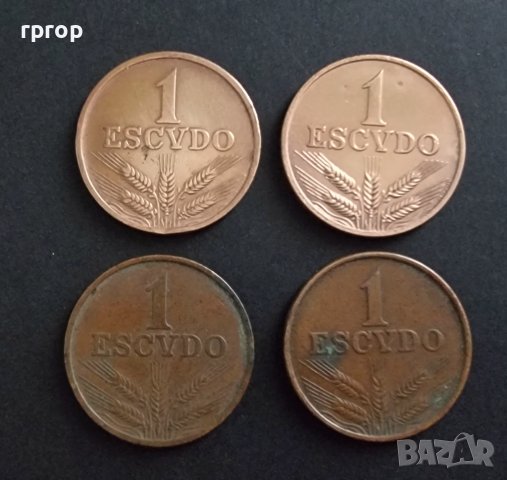 Монети. Португалия. 1 еккудо. 1970,1971,1973,1979 година. 4 бройки.