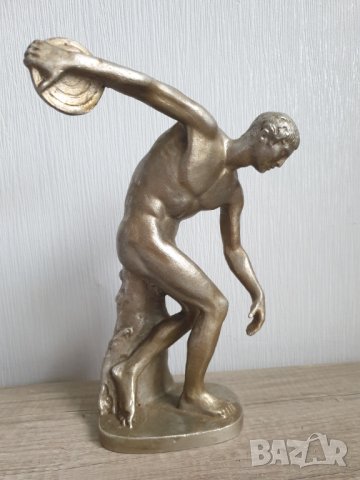 Стара голяма алуминиева фигура на дискохвъргач, снимка 2 - Антикварни и старинни предмети - 41126239