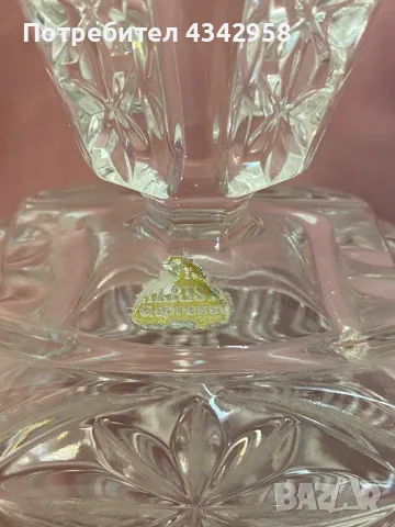Vintage кристална ваза за бонбони или захар., снимка 4 - Антикварни и старинни предмети - 49657513