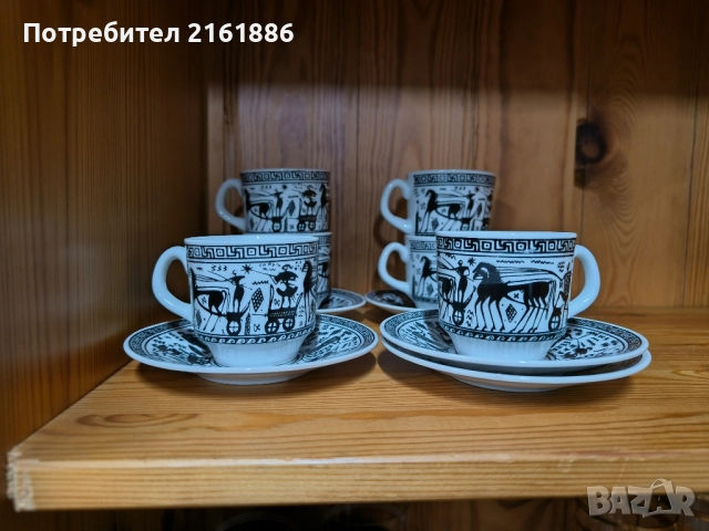 Сервиз за гръцко( варено) кафе, ръчна изработка , снимка 8 - Сервизи - 52321417