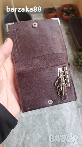 Стара кожена чанта + Калъфче за ключове, снимка 3 - Колекции - 53677186