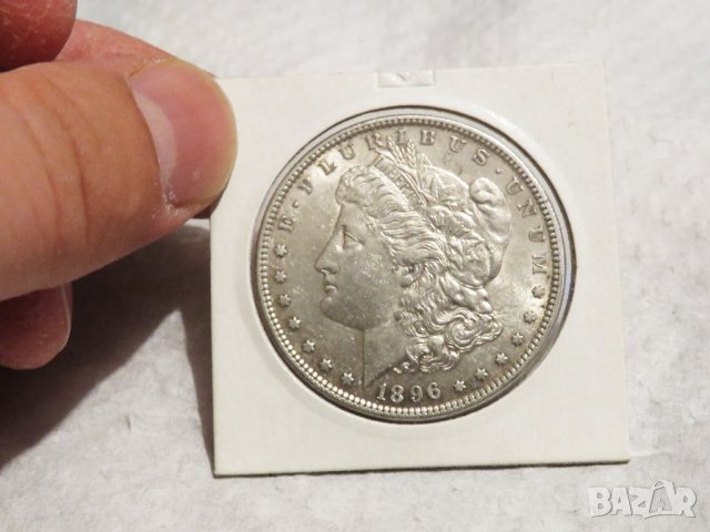 Много Рядък голям сребърен долар, морган долар, MORGAN DOLLAR, ONE DOLLAR - 1896 г., непочистван и в, снимка 3 - Нумизматика и бонистика - 35996280