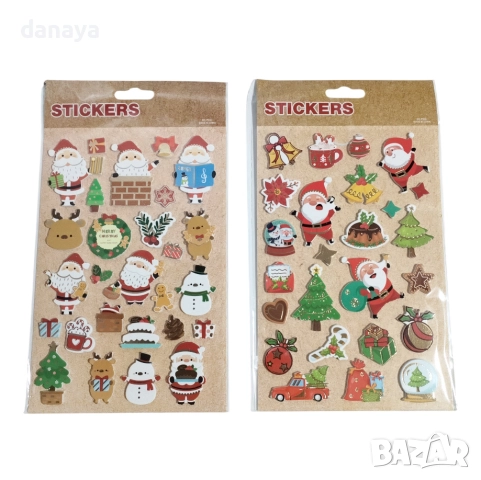 6217 Комплект коледни стикери за подаръци и декориране, снимка 2 - Декорация за дома - 52711850