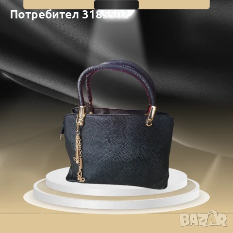 Елегантна чанта в черен цвят, снимка 5 - Чанти - 51206842