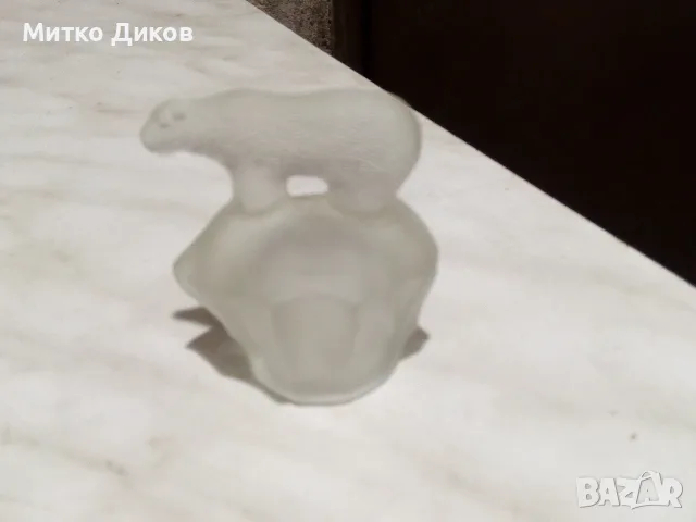 Кристално мече ново  със сърце ново 42х35 мм и стъклено масивно 63х58х42мм и кристално мече ключодр., снимка 7 - Декорация за дома - 53526470