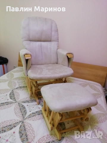 Супер Комплект Регулируемо Кресло Фотьойл Люлеещ се Стол за Кърмене Tutti Bambini Подложка Табуретка