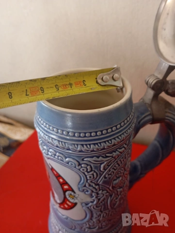 Стара халба за бира с капак, снимка 5 - Други ценни предмети - 53868803