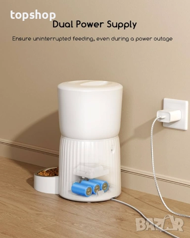 Нова автоматична хранилка Faroro PF21, 4L – с купа от неръждаема стомана , снимка 7 - За котки - 53358225