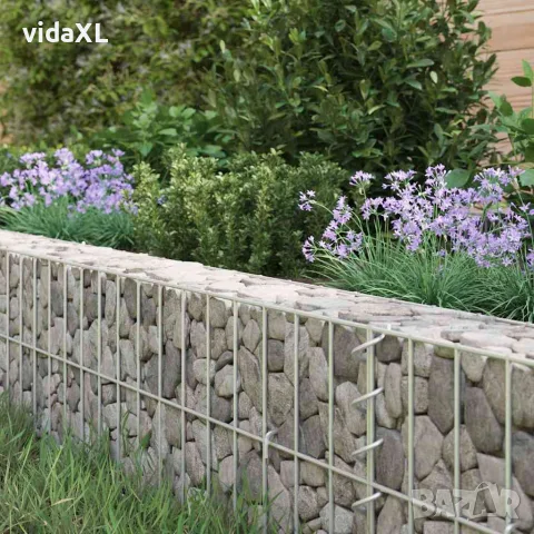 vidaXL Габион повдигната леха, поцинкована стомана, 500x100x20 cм, снимка 2 - Саксии и кашпи - 56146224