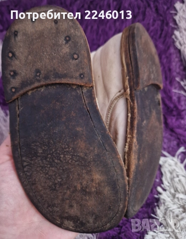 Ретро детски обувки естествена кожа, снимка 9 - Антикварни и старинни предмети - 52393600