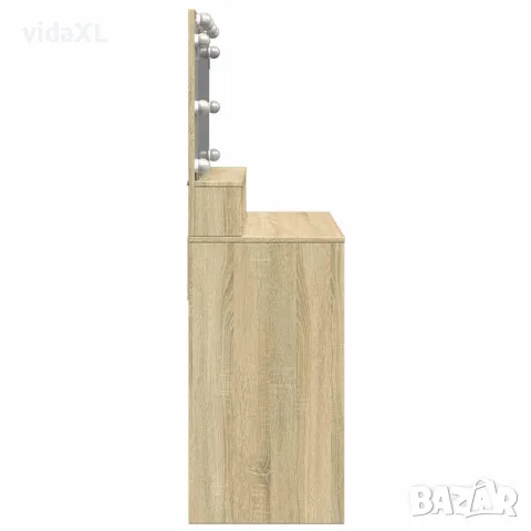 vidaXL Тоалетка с LED, дъб сонома, 80x41x134,5 см, снимка 6 - Тоалетки - 56148278