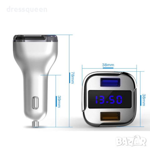 EC5 Разклонител за гнездото на запалката, волтметър и USB зарядно, снимка 5 - Аксесоари и консумативи - 44808421