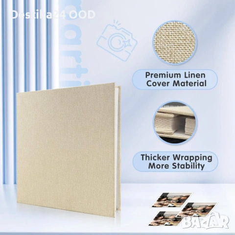 Стилен фото албум за снимки с ленена корица, 40 страници бежов, снимка 3 - Други - 53809335