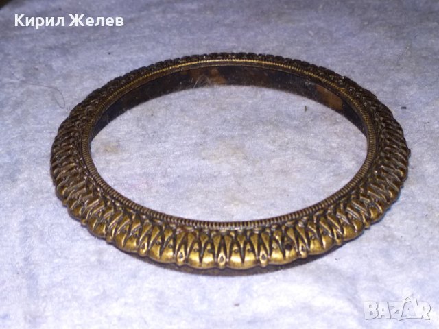 БРОНЗОВ ОРНАМЕНТИРАН ОБРЪЧ ГРИВНА от ЦИФЕРБЛАТ на СТАР КАМИНЕН ЧАСОВНИК БУДИЛНИК 26491, снимка 10 - Гривна - 41148242