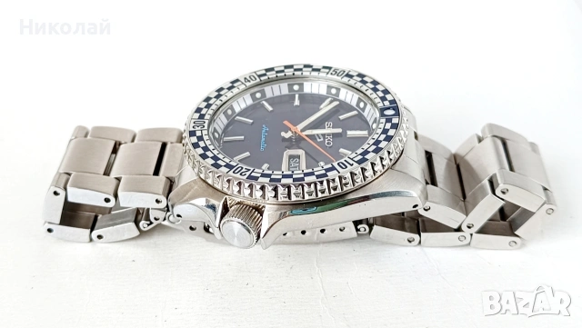 Мъжки часовник Seiko 5 Sport Automatic Petrol Blue Checker Flag Special Edition SRPK65K1, снимка 7 - Мъжки - 53138732