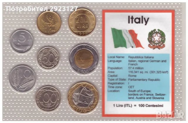 СЕТ ОСЕМ МОНЕТИ ОТ ИТАЛИЯ