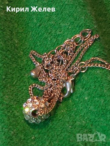 ПОСРЕБРЕНО НЕЖНО АРТ КОЛИЕ с МЕДАЛЬОН ТОПЧЕ с КРИСТАЛЧЕТА 27893 , снимка 9 - Колиета, медальони, синджири - 37115750