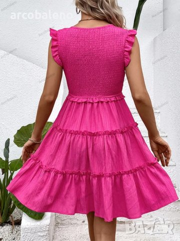 Нова модна лятна едноцветна рокля - 023, снимка 4 - Рокли - 41121725